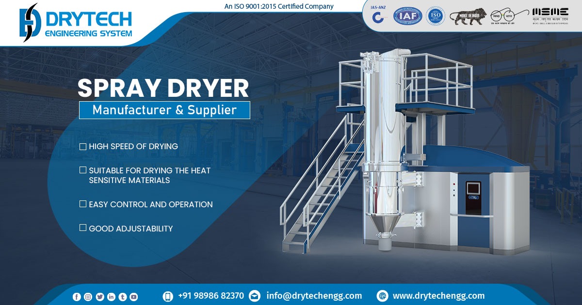 Manufacturer of Spray Dryer In Ahmedabad