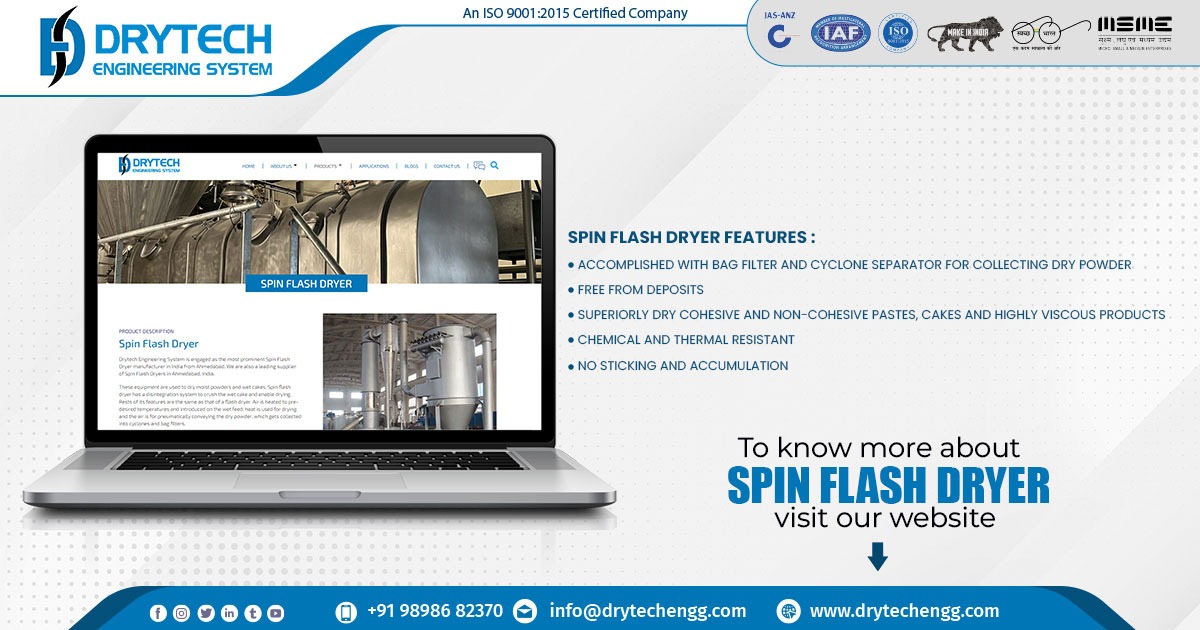 Supplier of Spin Flash Dryer In Andhra Pradesh