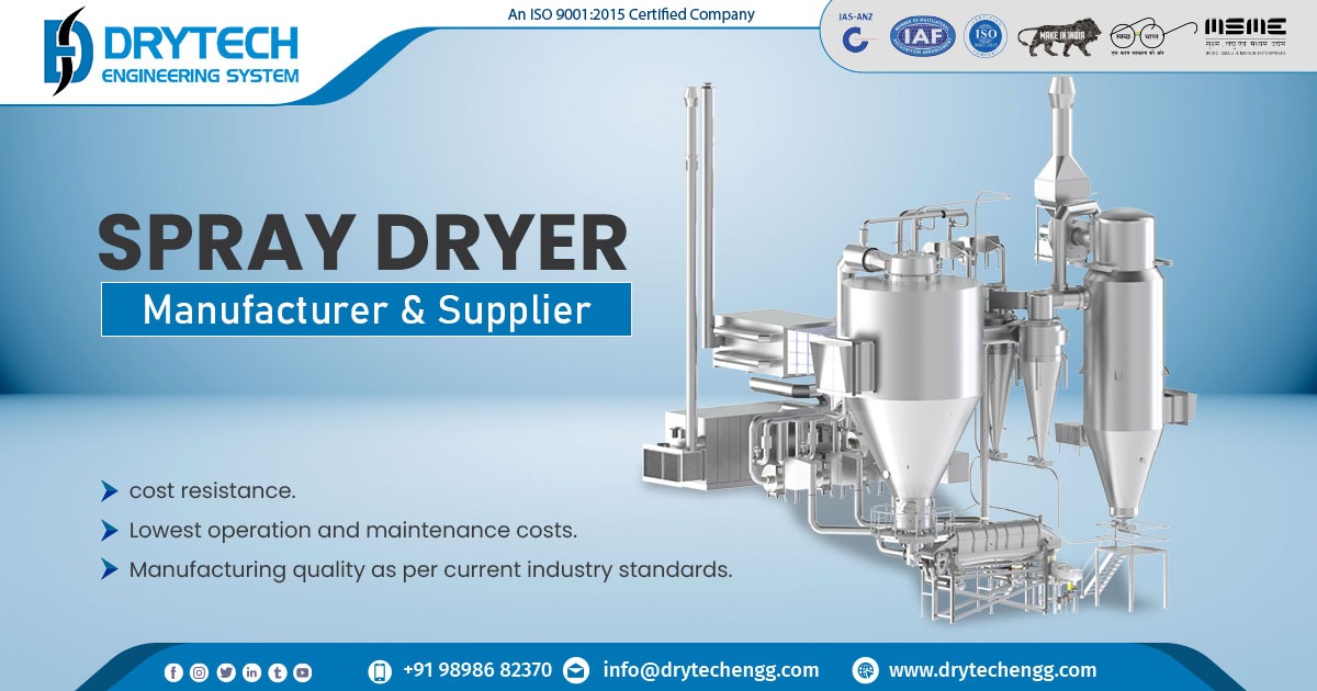 Supplier of Spray Dryer In Mumbai