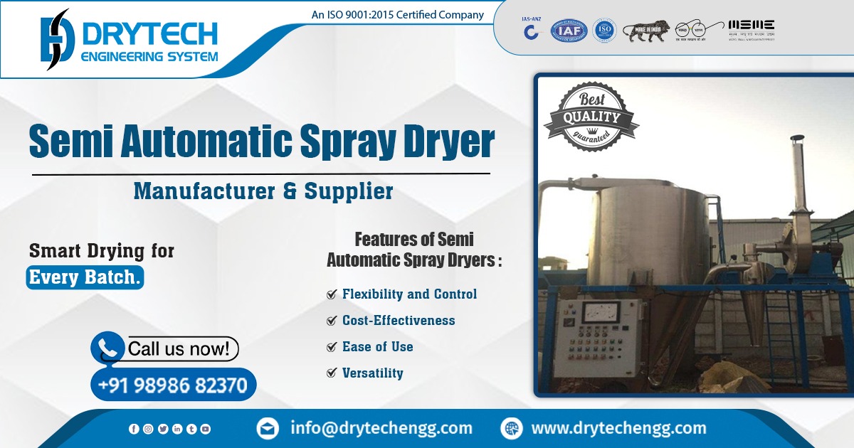 Semi-Automatic Spray Dryer in Maharashtra